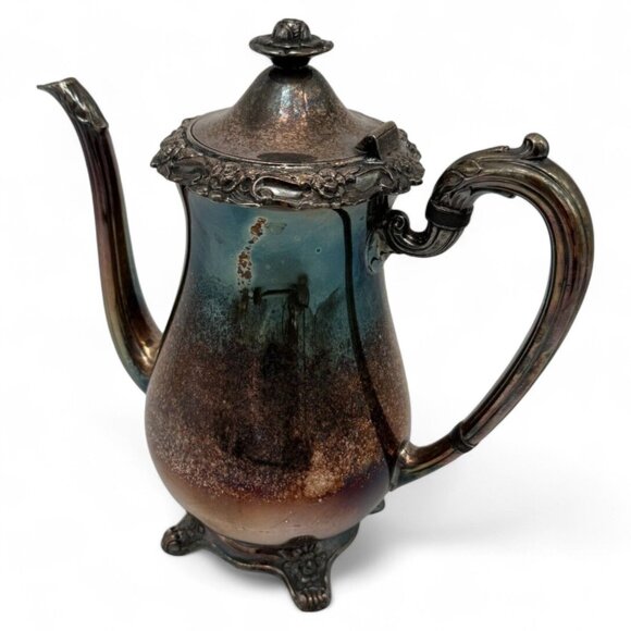 Vintage 1881 Rogers Glenrose 6 Pc Silverplate Tea Set W Tray - Picture 12 of 14